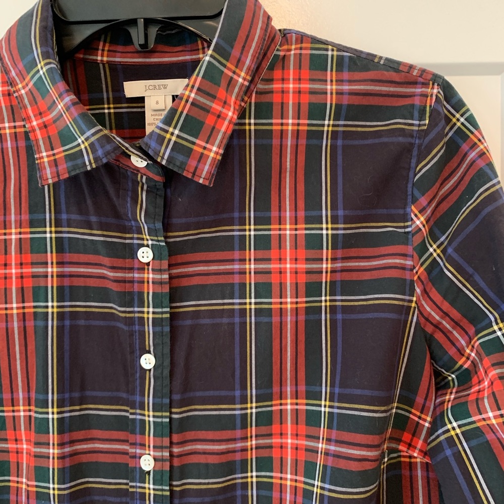 Jcrew perfect shirt in tartan plaid